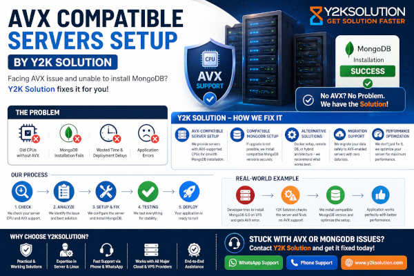 AVX Compatible Server Setup by Y2kSolution: Fix MongoDB...