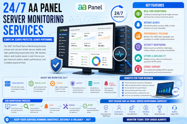 24/7 AA Panel Server Monitoring Services: Proactive VPS Monitoring and Server Management Solutions