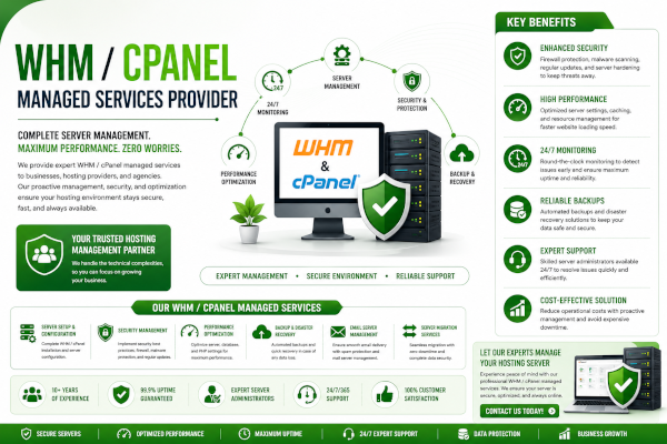 WHM / cPanel Managed Services Provider: Complete Server Management Solutions for Reliable Hosting Infrastructure